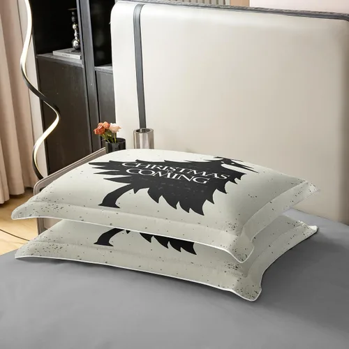 Vista 64 de Funda de edredón de árbol de Navidad 100% algodón natural, juego de ropa de cama de copos de nieve de Navidad para niños y niñas, funda de edredón