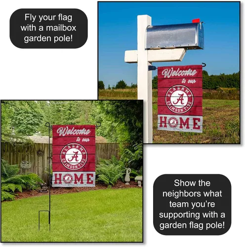Vista 4 de College Flags & Banners Co. Alabama Crimson Tide Welcome To Our Home - Bandera de doble cara para jardín