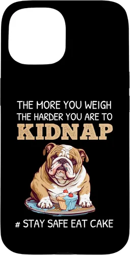 Vista 6 de English Bulldog Dog Lover Funny Quote Stay Safe Eat Cake Case for iPhone 17