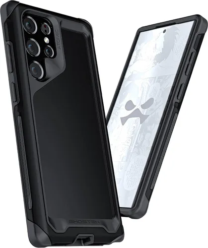 Vista 93 de Ghostek Atomic - Funda delgada para Galaxy Z Flip 4, parte trasera de aramida con parachoques de aluminio rojo, funda protectora de doble capa a