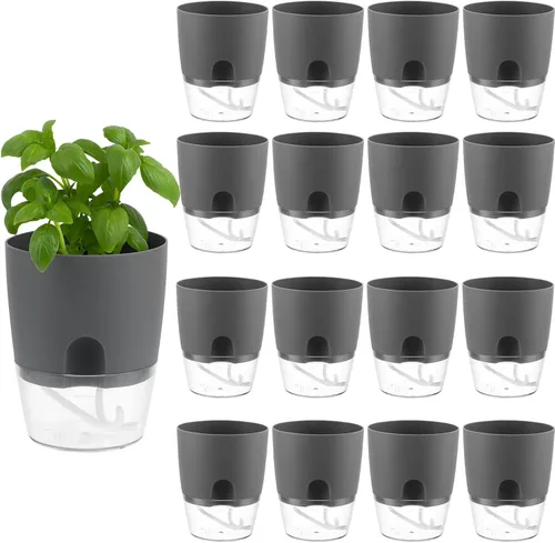 Vista 21 de Macetas de riego automático para plantas de interior, macetas para exteriores, paquete de 3 macetas de riego automático de 6 pulgadas, macetas