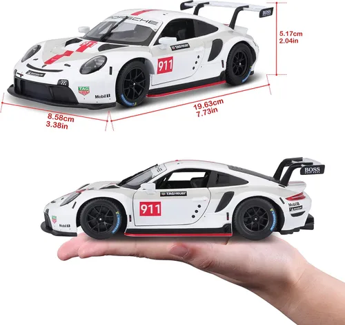 Vista 5 de Bburago Porsche 911 RSR GT - Coche coleccionable fundido a presión a escala 1:24