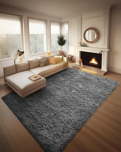 Vista 170 de Ophanie - Alfombras para sala de estar, antideslizante y suave, de felpa grandes y peludas para dormitorio, peludas para niños y niñas, decoración