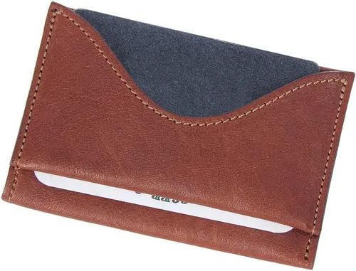 Vista 3 de Col. Littleton Cartera de piel de grano completo No.33 con bolsillo frontal para tarjetas, fabricada en Estados Unidos, Marrón, Vintage