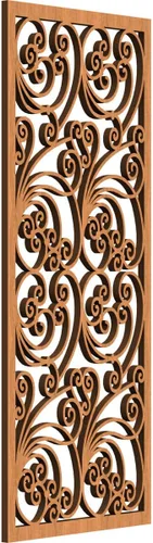 Vista 141 de 9 3/8"W x 24 3/8"H x 1/4"T Marilla Decorativos Paneles de Pared de Madera Calado, Abedul