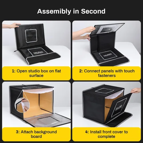 Vista 6 de RALENO Caja de luz fotográfica de 16 x 12 pulgadas, caja de luz plegable de estudio fotográfico de 24 W, kit de tienda de campaña regulable