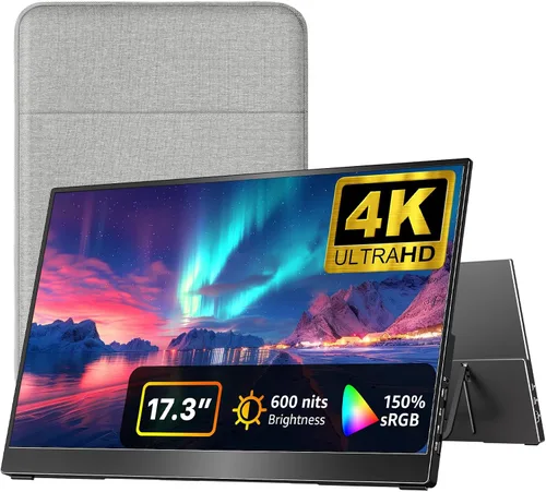 Vista 12 de kksmart Monitor portátil de 15.6 pulgadas 1080P FHD 86% sRGB 60Hz, monitor de viaje para laptop, MacBook Surface PC, Xbox PS5, HDMI Dual USB-C VESA