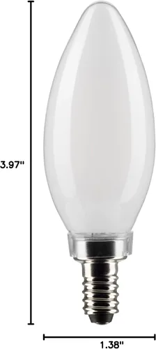 Vista 5 de Satco 3012438 B11 E12 - Bombilla LED de filamento blanco cálido equivalente a 60 W, paquete de 2