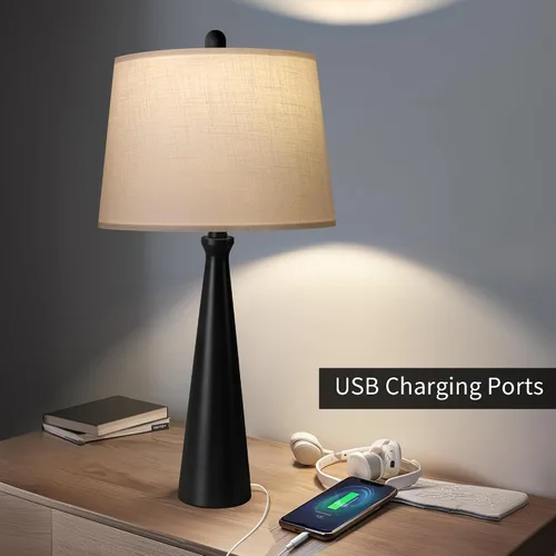 Vista 4 de Oneach Lámparas de mesa de 25.75 pulgadas para sala de estar, lámpara de noche regulable de 3 vías, con control táctil regulable de 3 vías, moderna