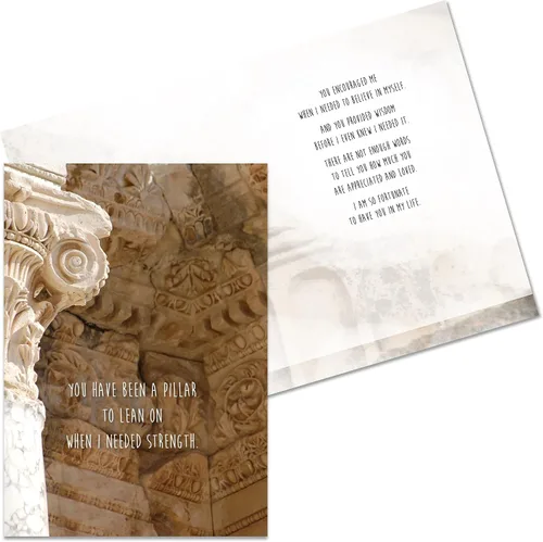Vista 3 de Smiling Wisdom - Mentor - Tarjeta de felicitación de agradecimiento sincero de pilar de fuerza y juego de regalo de recuerdo de posavasos
