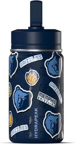 Vista 13 de Hydrapeak x NBA Botella de agua mini de 14 onzas oficialmente licenciada de los Atlanta Hawks para niños con tapa con popote y asa, reutilizable