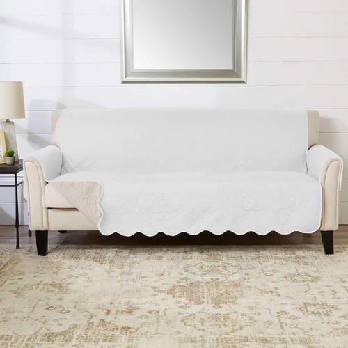 Vista 65 de Great Bay Home Funda reversible de retazos reclinable, lavable, protector de muebles con correas elásticas, perfecta para niños y mascotas, detalle