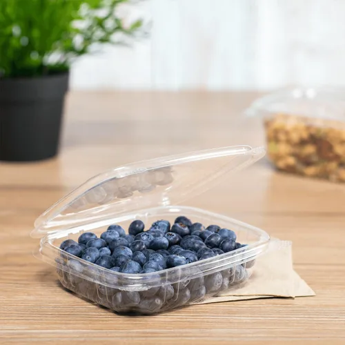 Vista 2 de Karat Recipientes pequeños con tapa de 8 onzas – 200 unidades para bayas, frutas, frutos secos y preparación de comidas caseras, recipientes