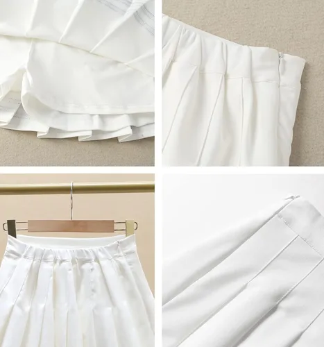 Vista 3 de BINPAW Falda plisada para niñas y mujeres, uniforme escolar, minifaldas de tenis