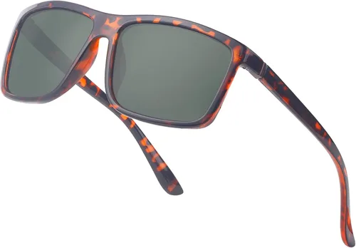 Vista 15 de Gafas de sol polarizadas deportivas para hombre, gafas de marco cuadrado NP1007 Marco A01 Matteblack/Lente gris