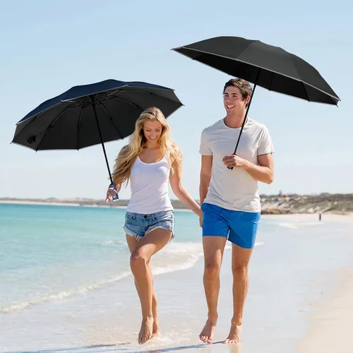 Vista 7 de VOUUY 2-Pack Travel Umbrella, Unbreakable 10 RIBS Umbrella, Windproof Umbrellas for Rain & Sun, Automatic, Foldable Reverse Rain Umbrella for Women
