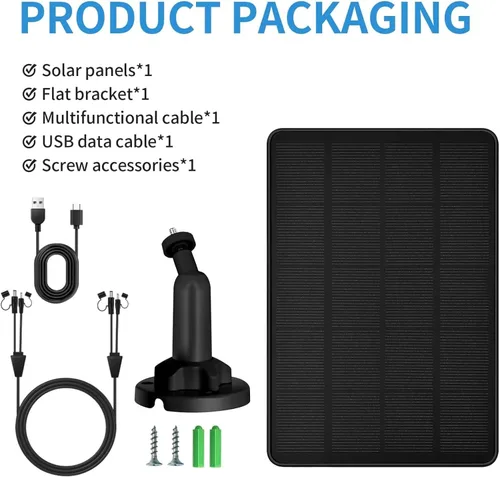 Vista 7 de Panel solar para cámara de sendero, kit de cargador solar con batería de litio recargable de 5000 mAh incorporada - Salida: 12V/1A, 6V/1.5A, kit