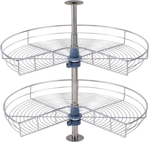 Vista 11 de Dowell Base gabinete con forma de riñón de diámetro 24 270° Lazy Susan, 2 estantes, base de cocina organizador de gabinete de esquina