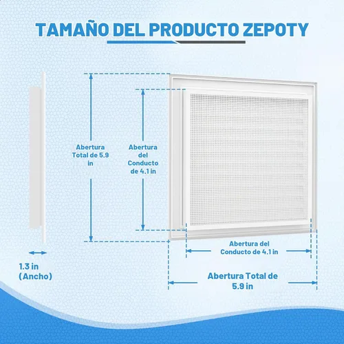 Vista 2 de Ventilación de Ático de Aluminio Premium de 6"x6" con Malla, Flujo de Aire Óptimo para Áticos, Cobertizos y Hastiales, Abertura de Ventilación