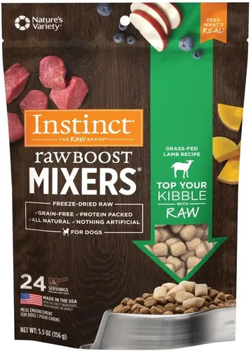 Vista 17 de Instinct Raw Boost Mixers, Topper de comida para perro liofilizada, receta sin granos - Carne natural 100%, bolsa de 6 oz