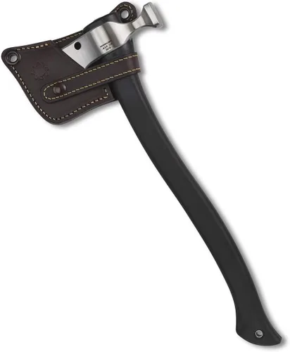 Vista 2 de Spyderco Genzow HatchetHawk Utility Tomahawk con cabeza de acero resistente 5160 y mango de aluminio de polipropileno de 15.82 pulgadas, incluye