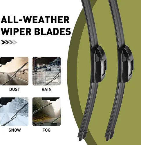 Vista 5 de Limpiaparabrisas Premium de 21" + 19" para Parabrisas, Todas las Estaciones, Duraderas, Estables y Silenciosas, Láminas Limpiaparabrisas