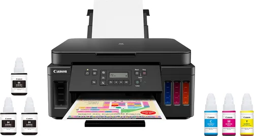 Vista 2 de Canon PIXMA G6020 Supertank inalámbrico (Megatank) GI-20 - Botella de tinta cian, compatible con PIXMA G6020 GI-20, botella de tinta magenta