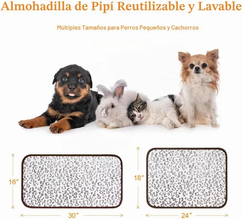 Vista 6 de Qeils Almohadillas reutilizables para cachorros, paquete de 2 almohadillas lavables para orina para perros, almohadilla antideslizante impermeable