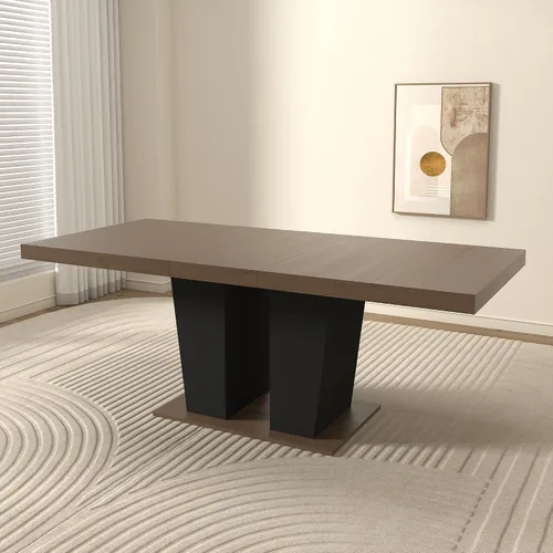 Vista 12 de Mesa de comedor extensible de 62.99 a 78.7 pulgadas para 6, 8 y 10, moderna mesa expandible de cocina de madera de granja, mesas de conferencias
