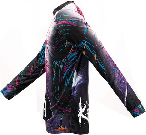 Vista 4 de JPOJPO Camiseta de ciclismo para hombre, camiseta de manga larga, para bicicleta de montaña, motocicleta, ropa anti-UV