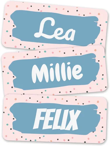Vista 12 de Etiquetas de nombre personalizadas para niños [70 unidades] – Calcomanías de nombre impermeables para la escuela, artículos y ropa – Etiquetas
