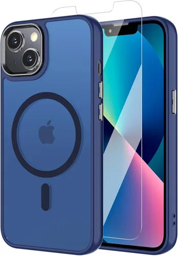 Vista 121 de Funda para iPhone 11 con protector de pantalla, compatible con MagSafe, ultra delgada, translúcida, mate, a prueba de golpes, color negro