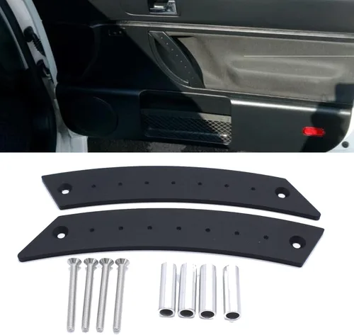 Vista 6 de Juego de manijas para panel de puerta compatible con Beetle 1998-2010 de grado aeronáutico de aluminio negro, 2 manijas con 4 tornillos