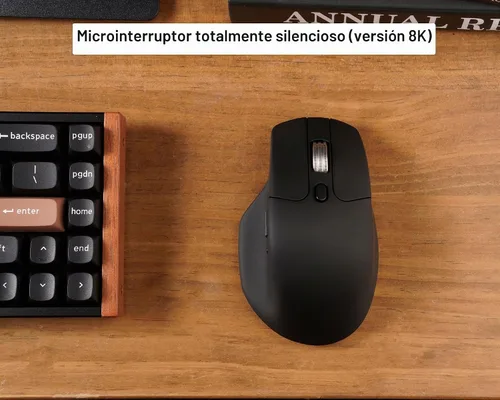 Vista 2 de Keychron M6 - Ratón óptico inalámbrico para juegos, 8000Hz Tri-Mode 2.4 GHz/Bluetooth 5.3/cableado, sensor PixArt 3950, 30000 DPI, rueda magnética
