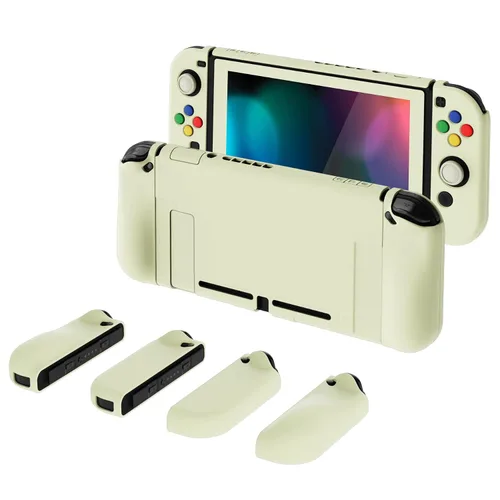 Vista 9 de PlayVital AlterGrips Ergonomic Grips Cover for Nintendo Switch, [2 Design] Interchangeable Comfort Dockable Protective Case with Screen Protector &