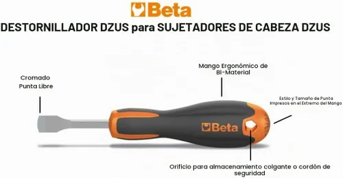 Vista 2 de Beta 1201E/DZ Evox Dzus Destornillador Herramienta de Fijación de Panel de Giro Rápido de Cuarto de Vuelta Mango Ergonómico, Diseño