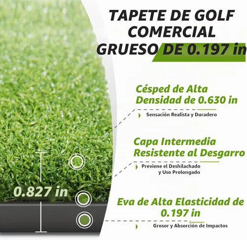 Vista 2 de Bltend Golf Mat 36mm: 5x4ft/6x4ft Golf Hitting Mat Practice Outdoor Indoor
