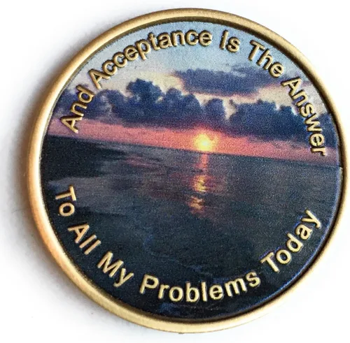 Vista 5 de La aceptación es la respuesta Beach Sunrise Color Bronze AA Medallion Chip Página 449 417