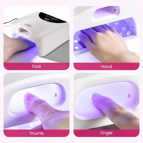 Vista 9 de Lámpara de uñas LED UV con ranura para el pulgar, luz de doble puerto 60W U