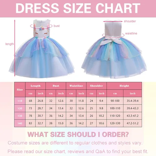Vista 2 de Vestido de unicornio de princesa, disfraz de unicornio para Halloween, cosplay, regalo de cumpleaños