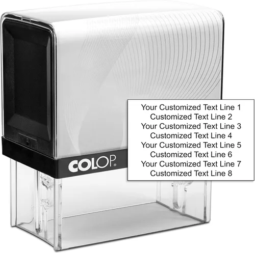 Vista 5 de Rubber Stamp Creation COLOP - Sello de Firma Personalizado Autoentintado de Tamaño Extra Pequeño, 15 Colores de Tinta, Rectangular, Multicolor