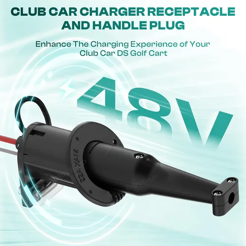 Vista 2 de 48 V Cargador de carrito de golf Cargador Receptáculo Enchufe para Club Car DS Modes, Puerto de carga de carrito de golf con cable y enchufe