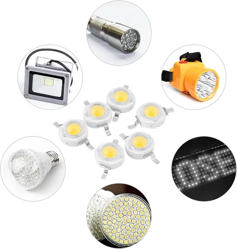 Vista 4 de Cuentas LED, 50 cuentas SMD de alta potencia con reflejos de 1 W, chips de diodo emisor de luz de imitación para accesorios de iluminación