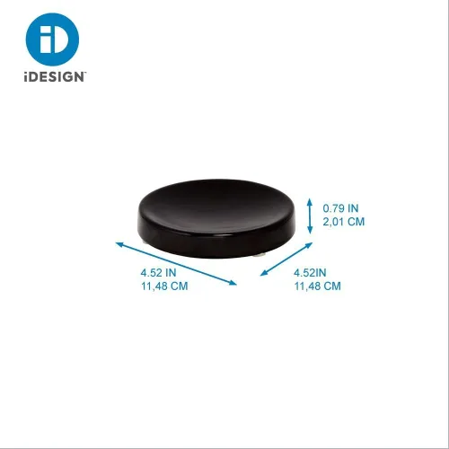 Vista 4 de iDesign Ceramic Earth Collection Bar Soap Dish, Matte Black (Pack of 12)