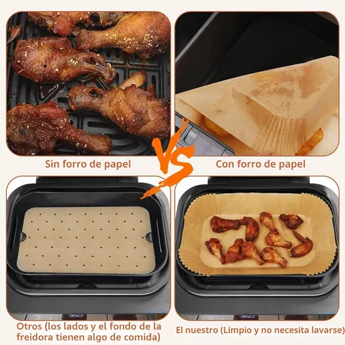 Vista 2 de Ninja Smart XL Air Fryer Liners - 120 Pcs Disposable Parchment Paper Rectangular For Ninja Foodi Air Fryer Accessories