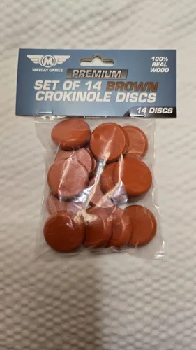 Vista 3 de Mayday Juegos Crokinole Discos (14 piezas), color azul Negro