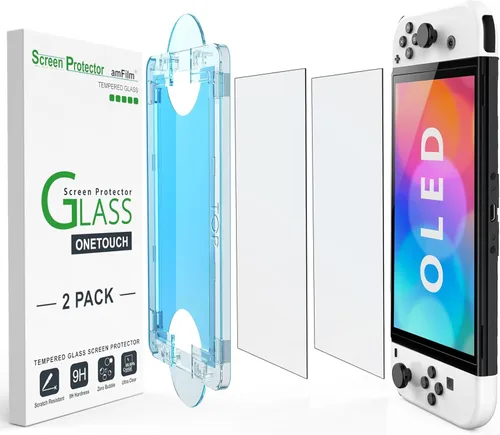 Vista 10 de amFilm Protector de pantalla OneTouch de alineación automática para Nintendo Switch 2 [7.9 pulgadas] Vidrio templado 2025, accesorios, instalación