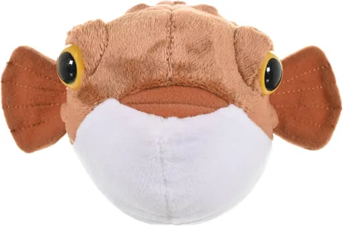 Vista 2 de Wild Republic Pufferfish, Cuddlekins Mini, animal de peluche, 8 pulgadas, regalo para niños, juguete de peluche, botellas de agua recicladas