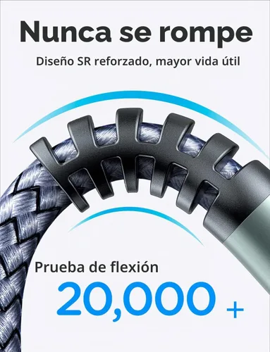 Vista 2 de AINOPE - Pack de 2 cables de extensión USB de alta velocidad USB 3.0, tipo A, macho a hembra. Cable de extensión de material trenzado resistente