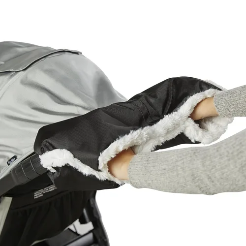 Vista 2 de Baby Jogger Orejera de mano para cochecito de felpa SP11, color negro